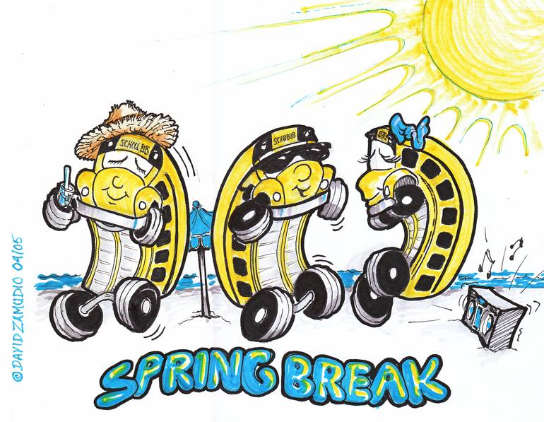 Spring Break dancing school buses.