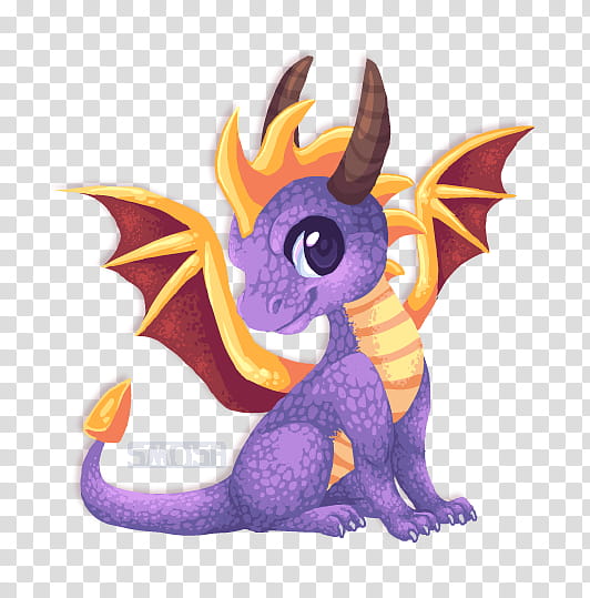 Spyro, purple dragon illustration transparent background PNG.