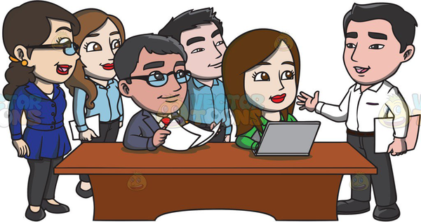 Cartoon Office Workers Clipart.