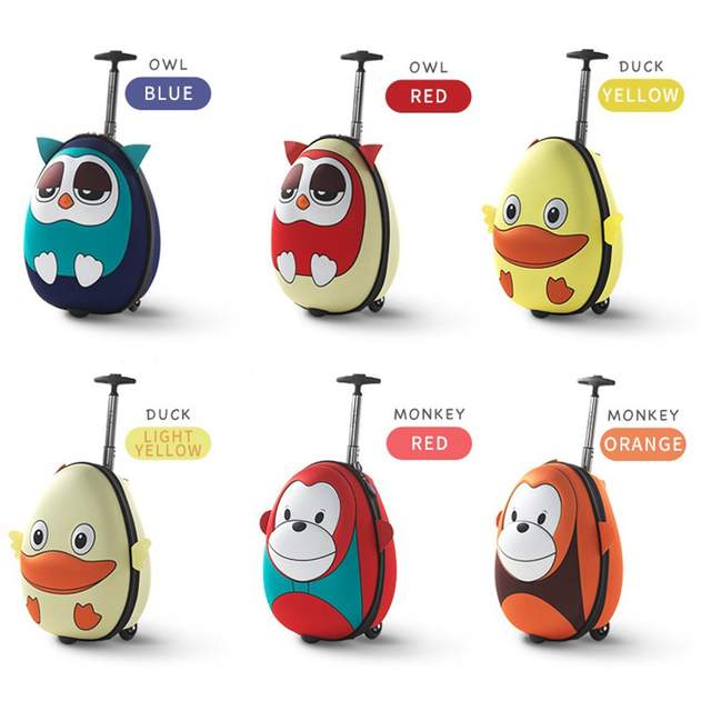 i baby 3D Animal Design Kids Luggage Rolling Toddler Travel.