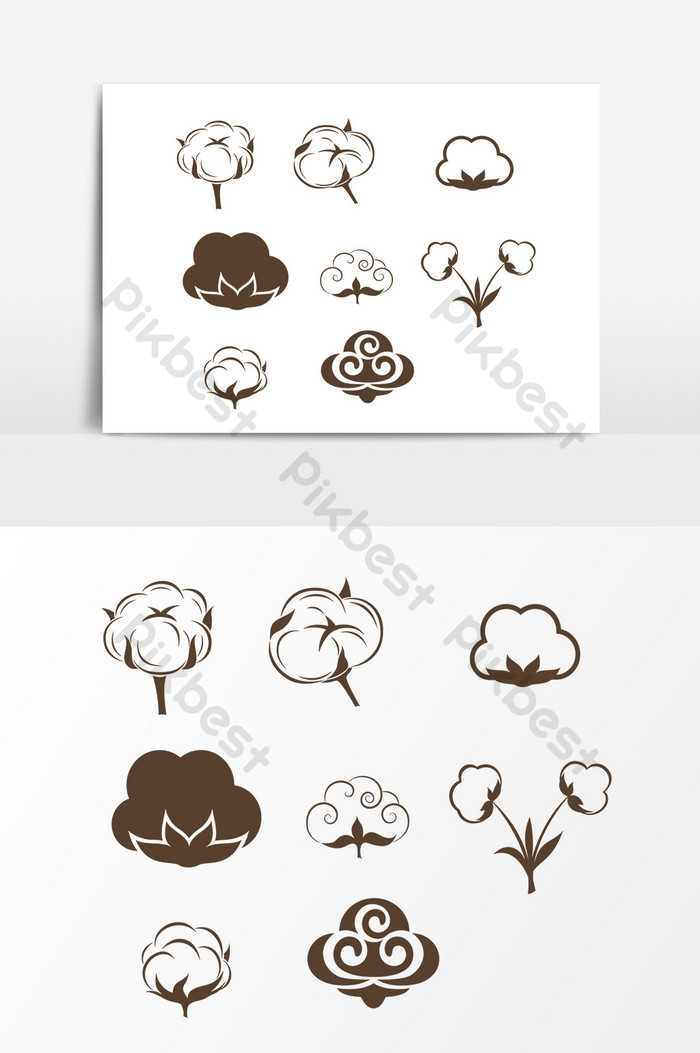 Hand drawn cloud shape decorative pattern element.