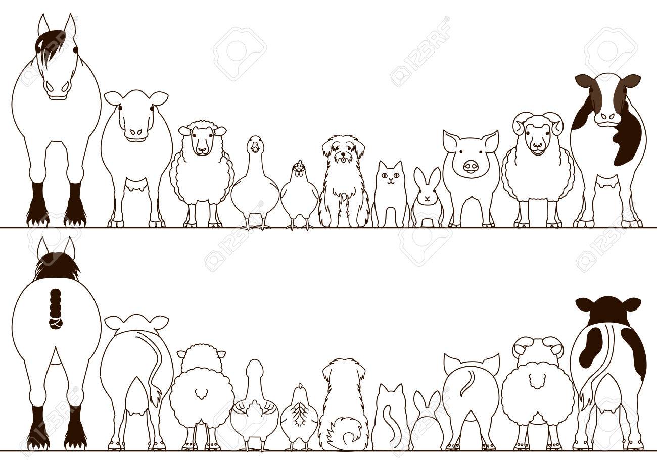 Farm Animals Clipart Border.