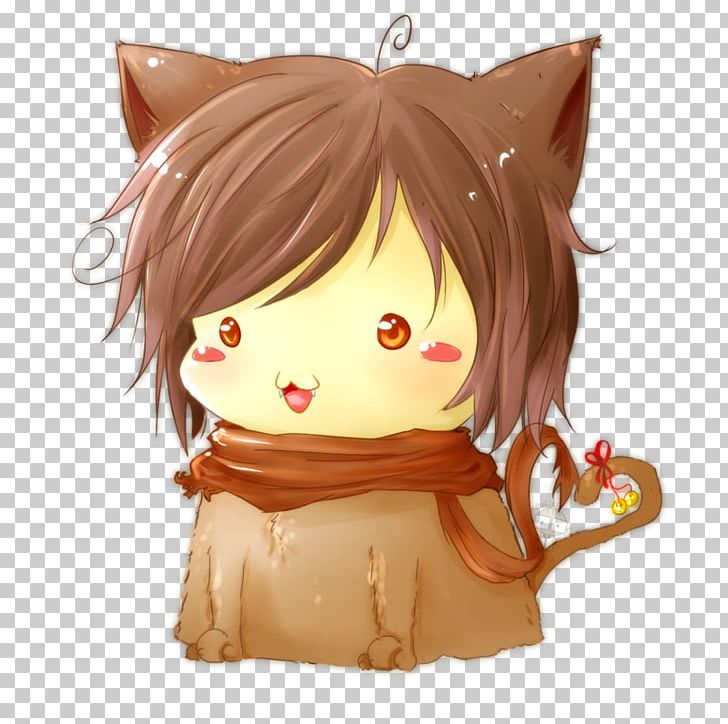 Chibi Anime Cat Kitten Art PNG, Clipart, Anime, Art, Brown.