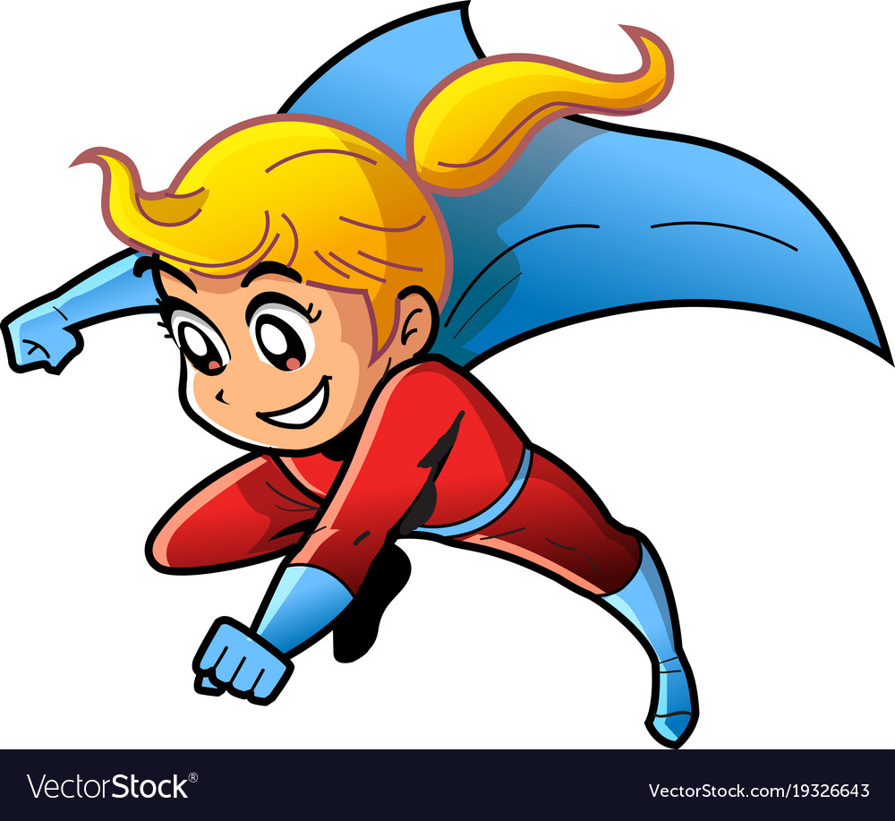 Girl female superhero cartoon anime manga clipart.