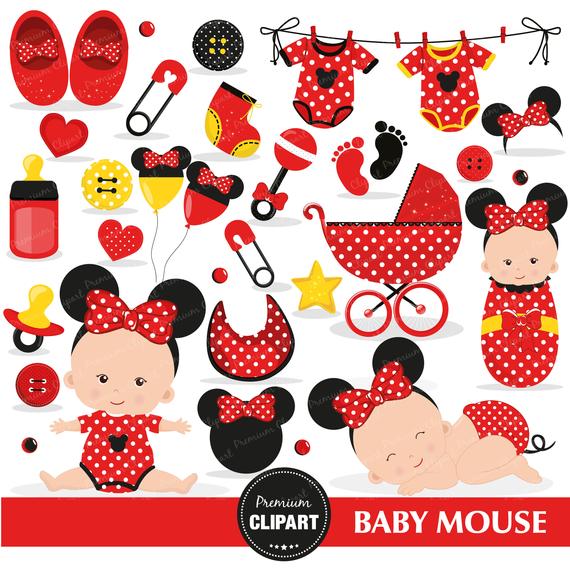 Mouse Baby Shower Clipart, Baby Girl Clipart, It\'s a girl.