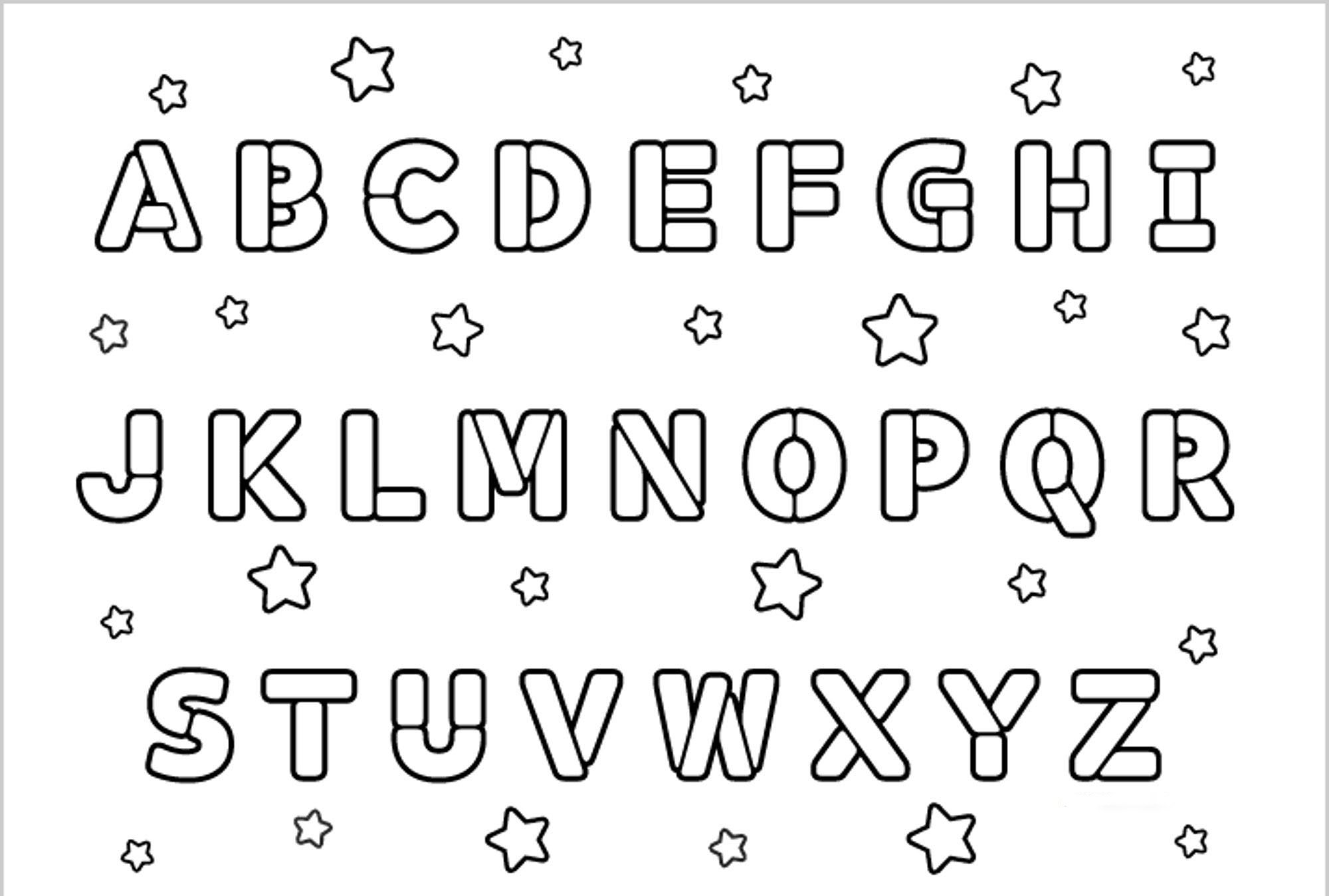 Printable Alphabet Coloring Pages For Kids.