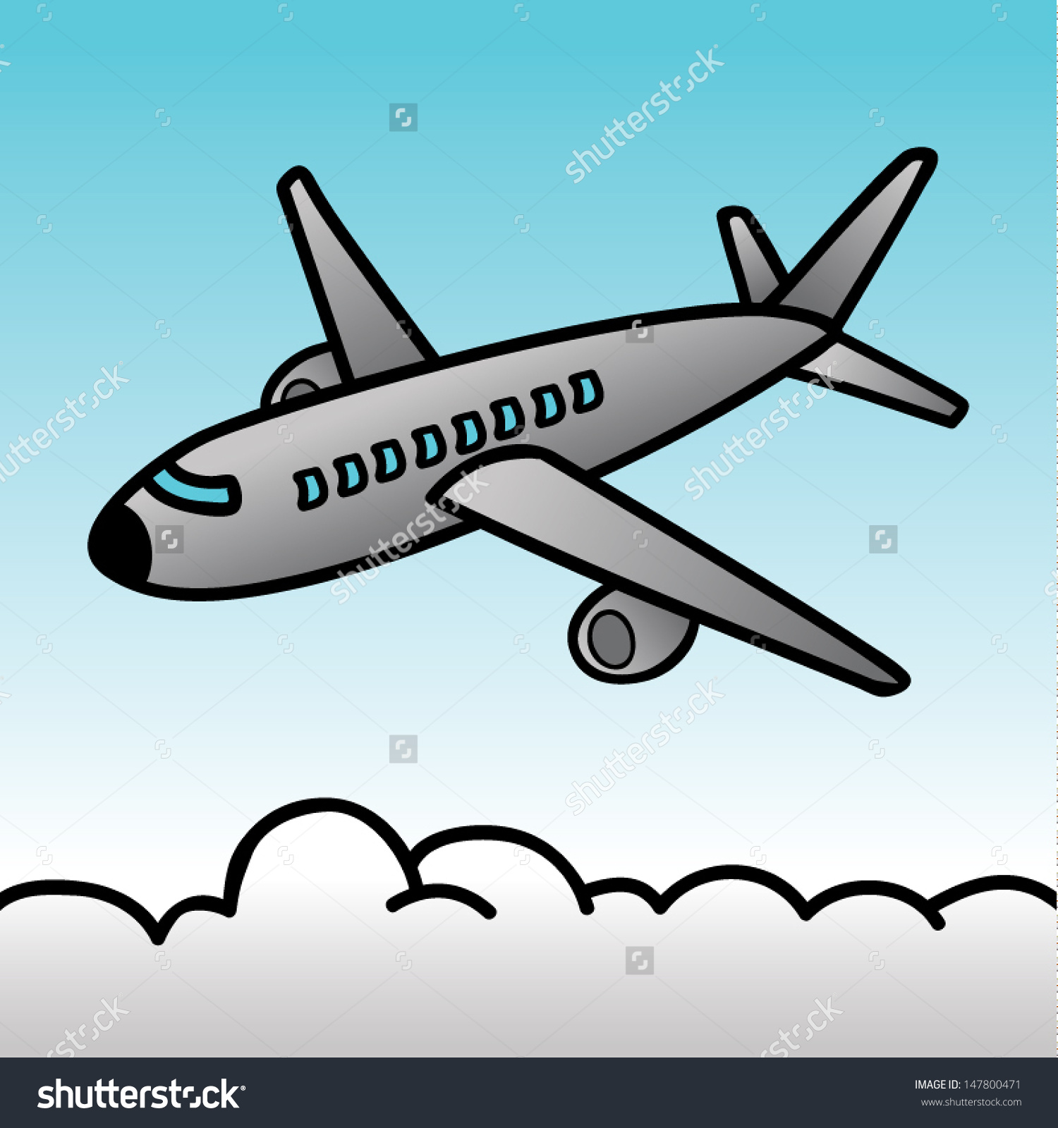 Images of plane in clouds clipart.