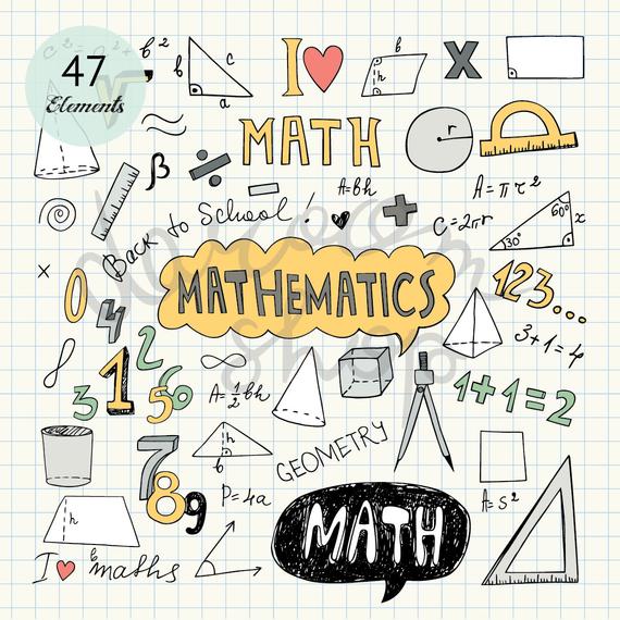 Hand Drawn Mathematics Clip Art/Math Elements and Symbols.