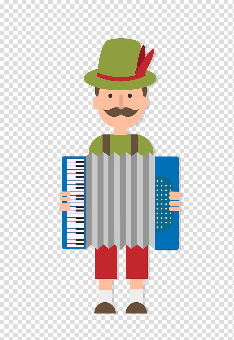 Oktoberfest Cartoon Accordion Euclidean , color cartoon.