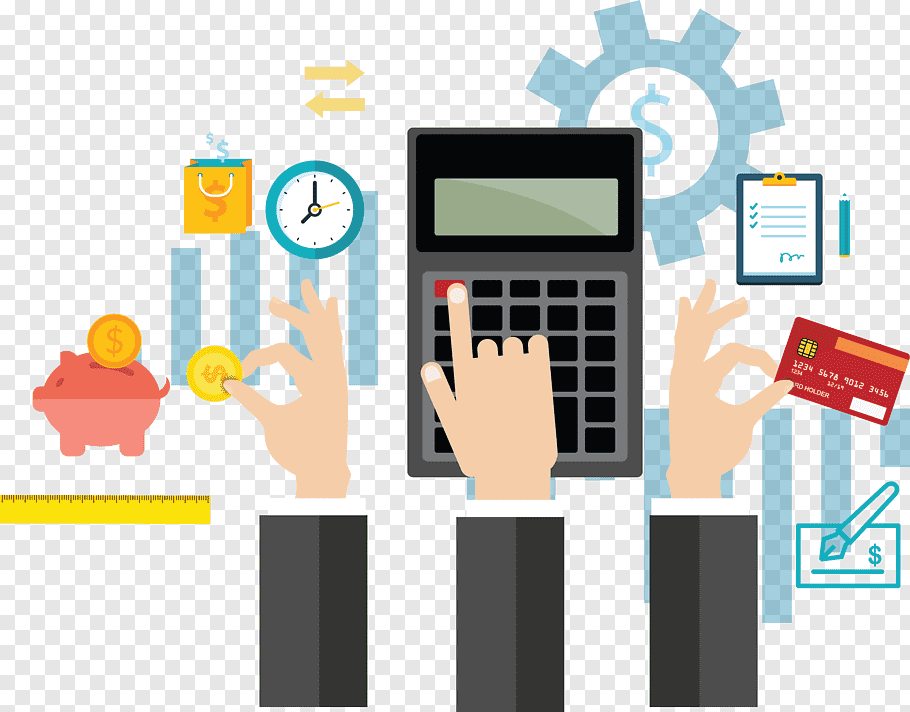 Calculator illustration, Financial accounting Business.