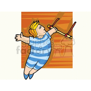 Flying acrobat clipart. Royalty.