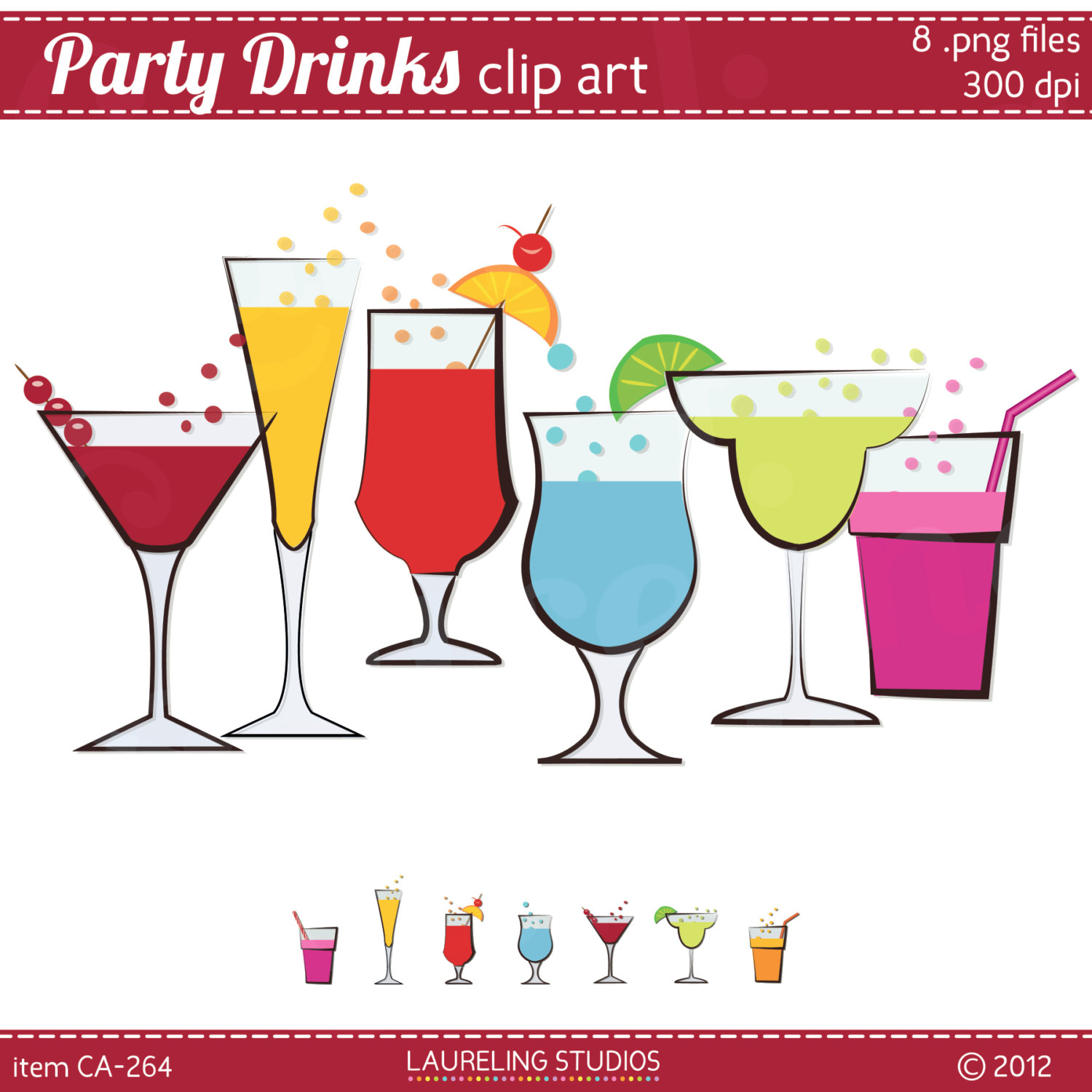 Party drinks clipart.