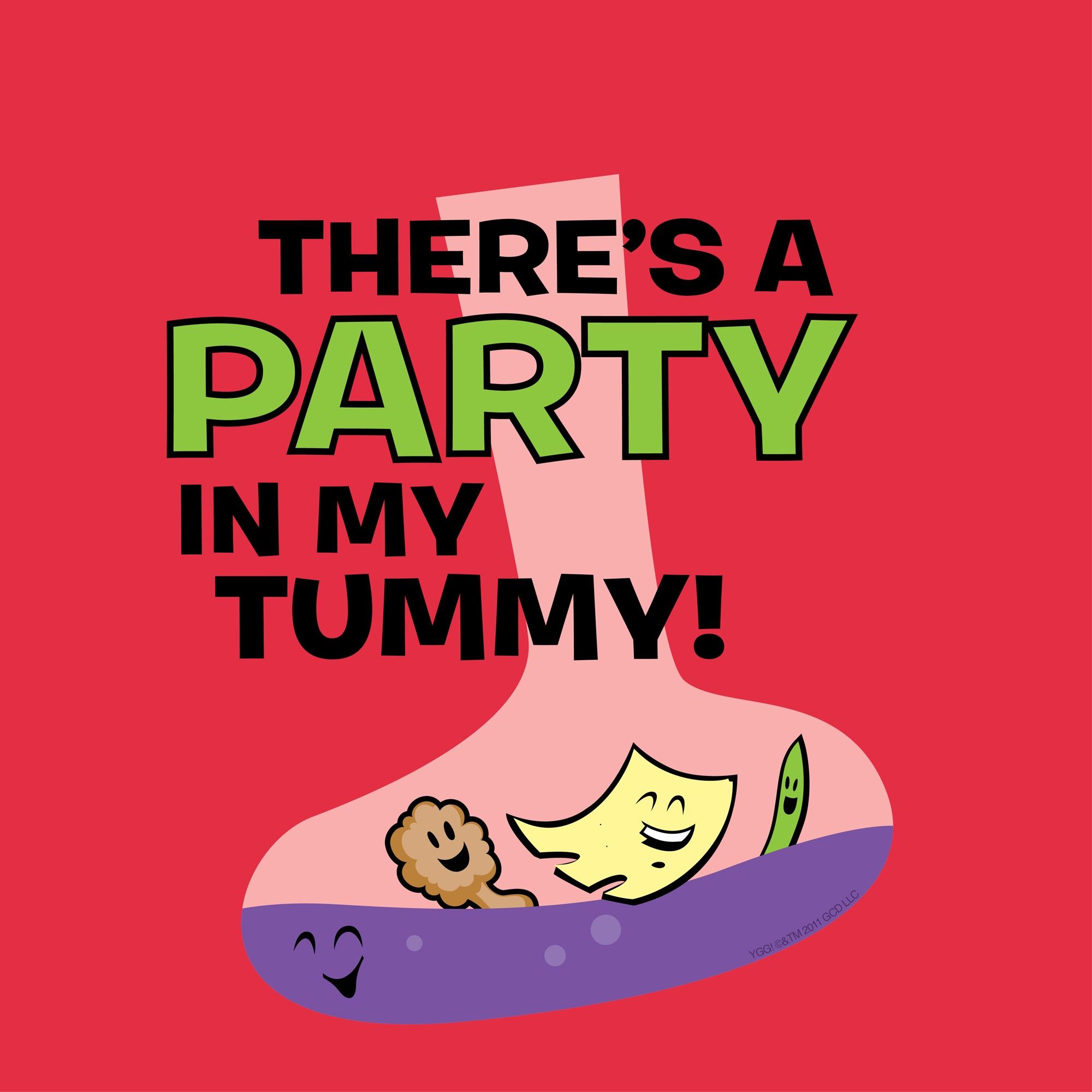 Yo Gabba Gabba! Tummy Party Red Adult T.