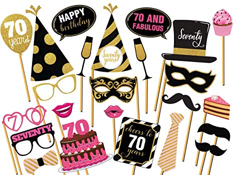 Amazon.com: Cheers to 70 Years Birthday photo booth prop, 70.