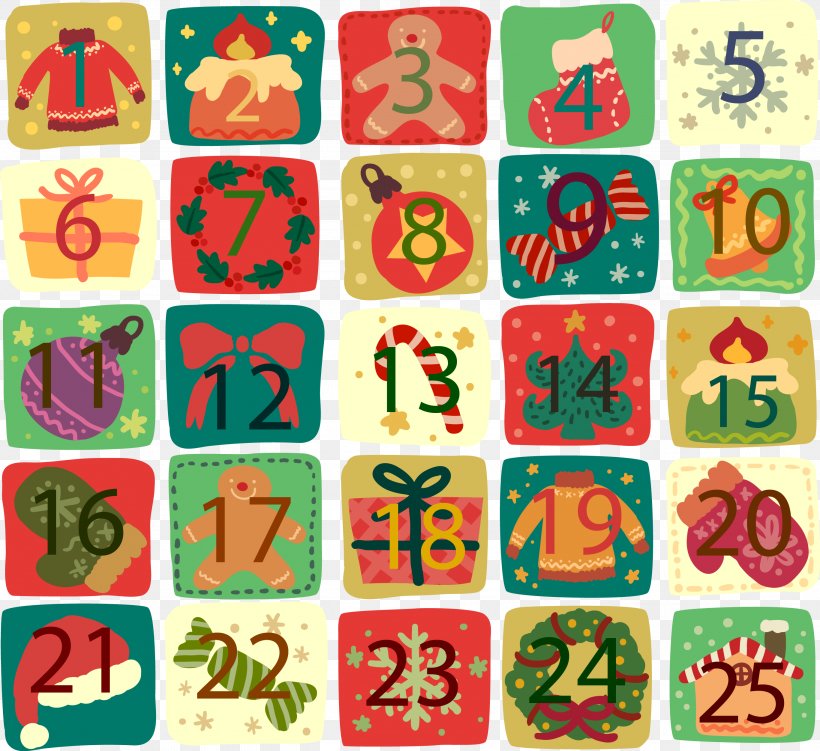 Christmas Santa Claus Advent Calendar, PNG, 2733x2506px.