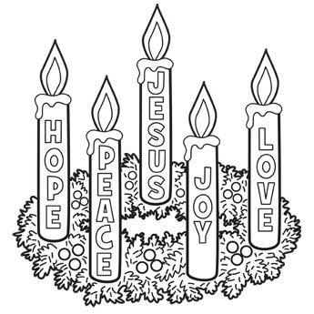 Advent Wreath Clipart Black And White.