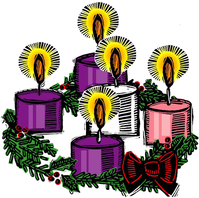 Advent wreath candles clipart.