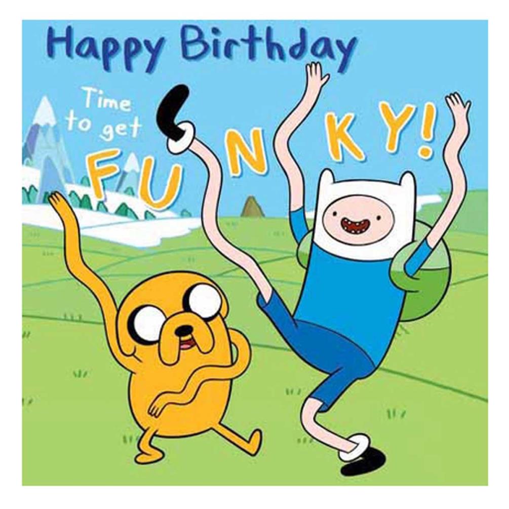 Time To Get Funky Adventure Time Birthday Card.