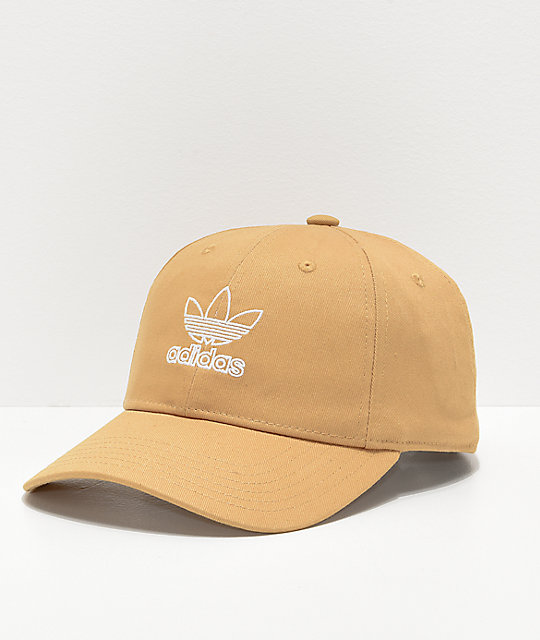 adidas Women\'s Relaxed Outline Logo Gold Strapback Hat.