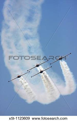 Stock Photograph of 4 Israeli Air force Fouga Magister CM.