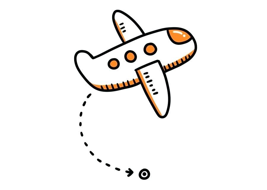 airplane pattern airplane cartoon clip art orange simple.