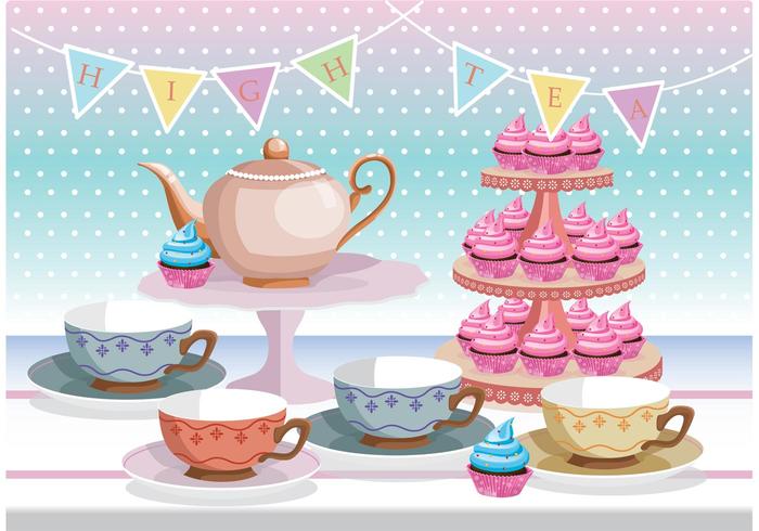 High Tea Vector Background.