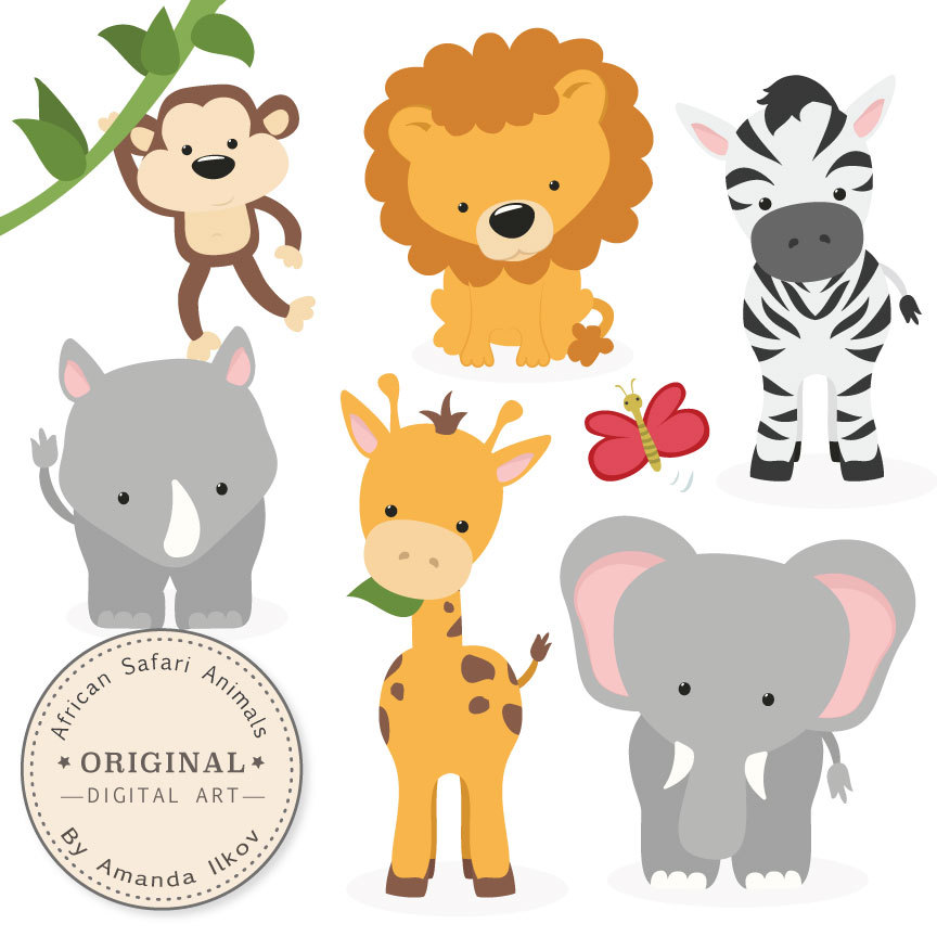 Premium African Safari Animals Clip Art & Vectors Safari.