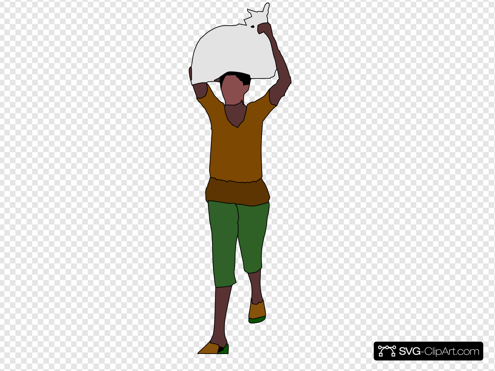 African Lady Carrying Food Over Her Head Clip art, Icon and.