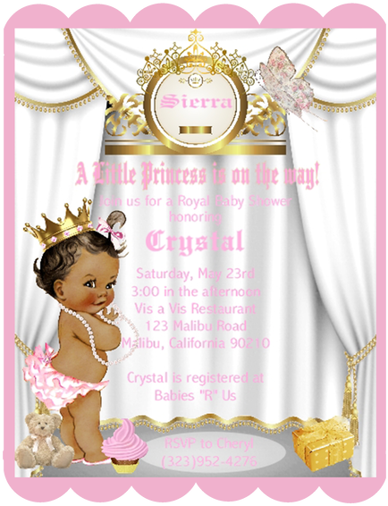 Little Princess African American Keepsake Baby Shower.