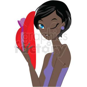 African American women with large hat clipart. Royalty.