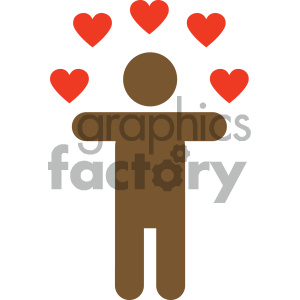 african american person in love valentines vector icon clipart.  Royalty.