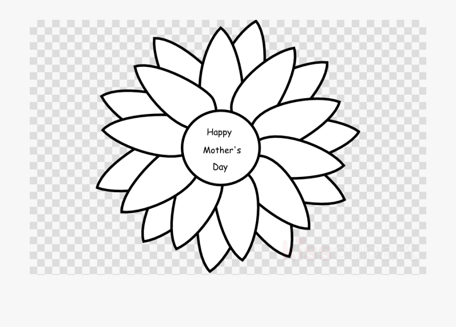 Happy Mothers Day Clipart Coloring.