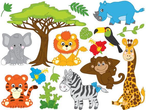 580 Safari Animals free clipart.