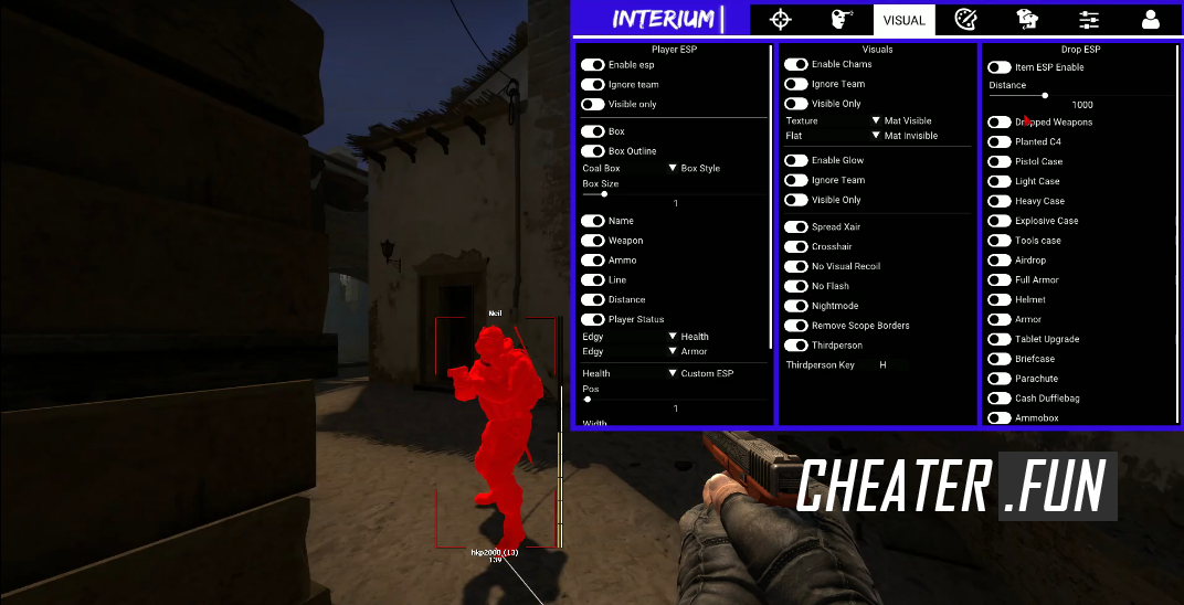 Download cheat for CS:GO Interium.