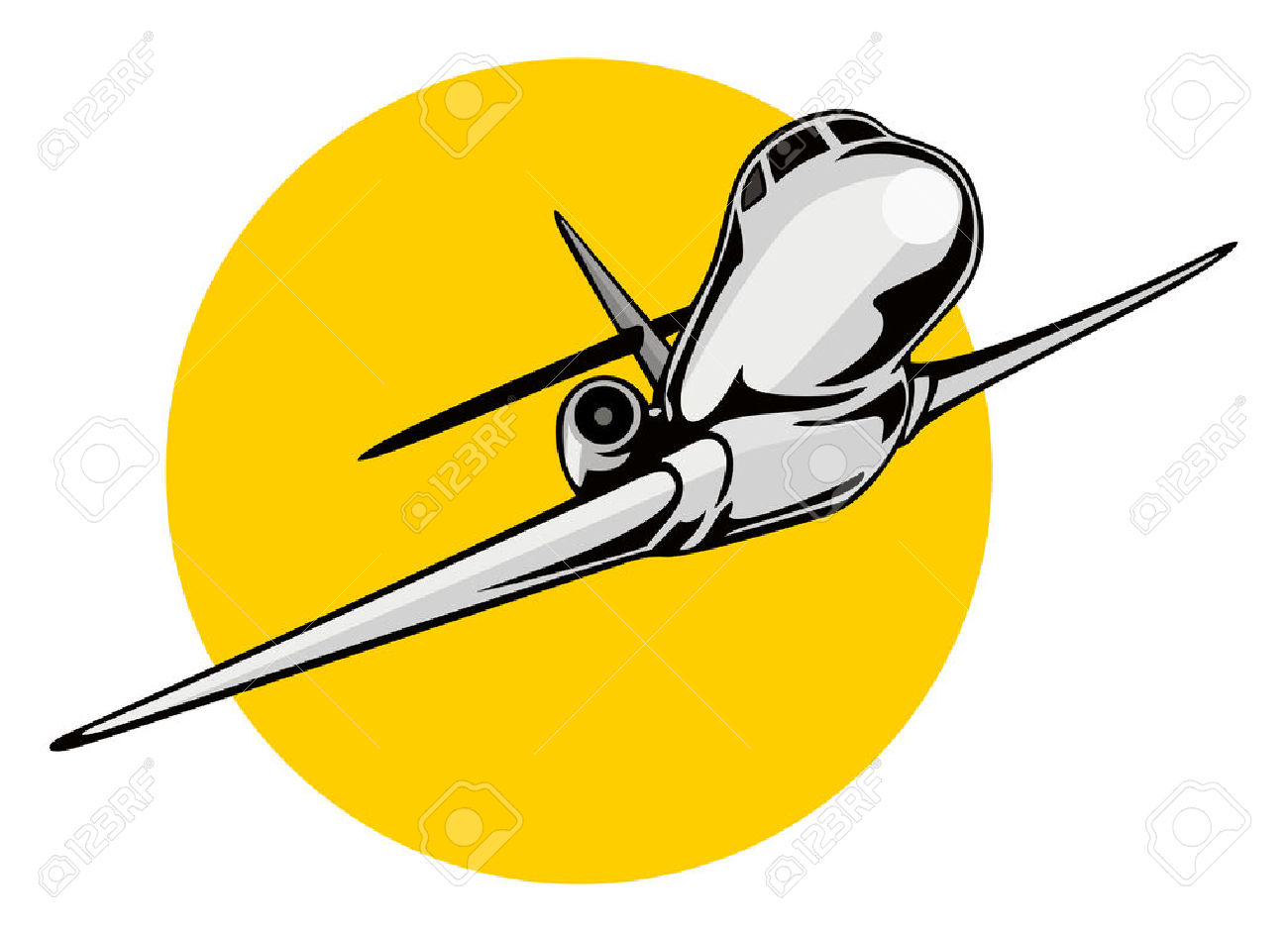 Aircraft take off clipart.