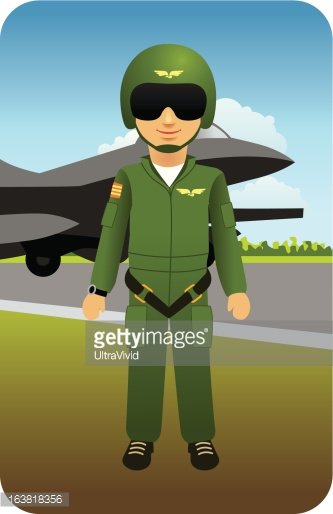 Fighter Pilot Ready to Fly Clipart Image.