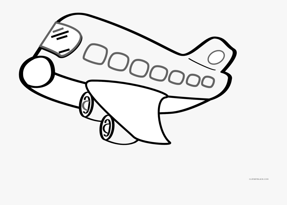 Black And White Airplane Clipart.