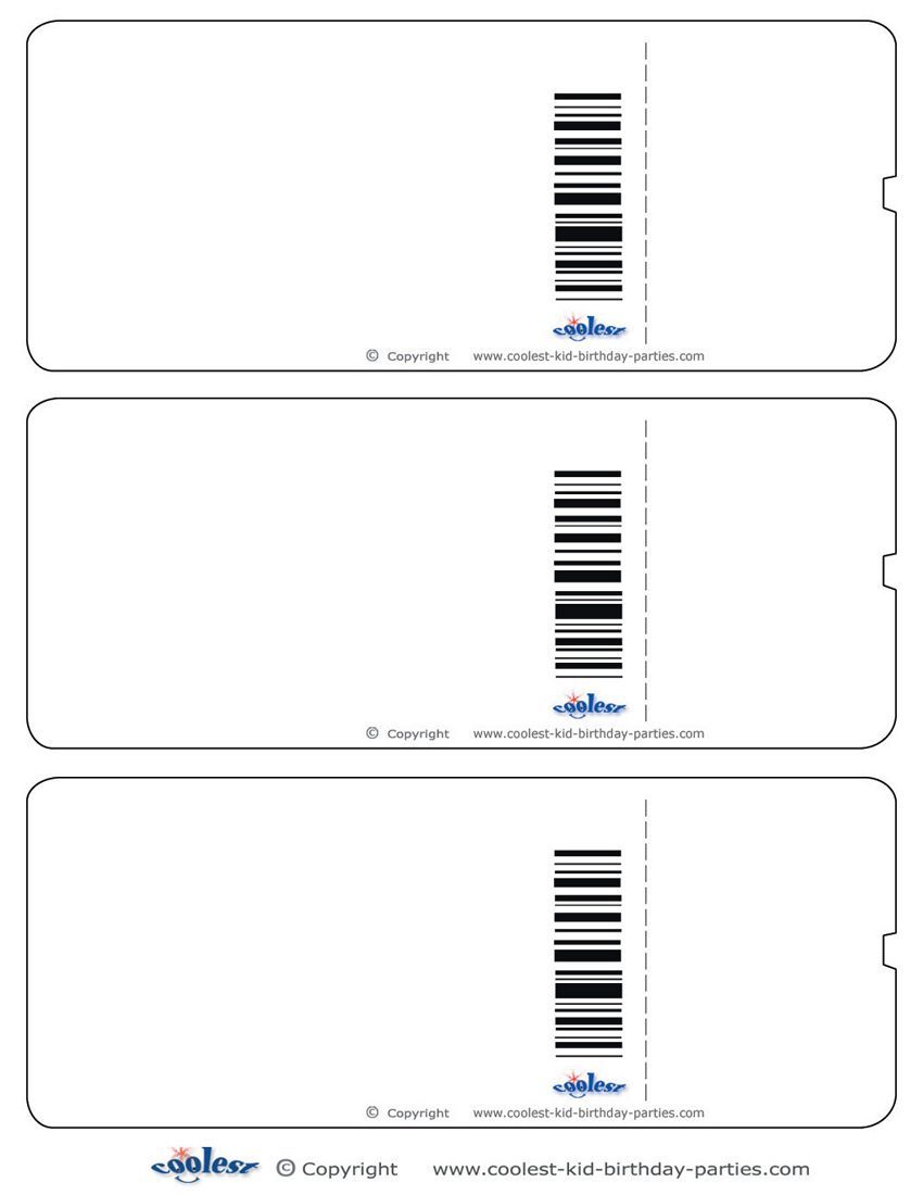 Blank Printable Airplane Boarding Pass Invitations.