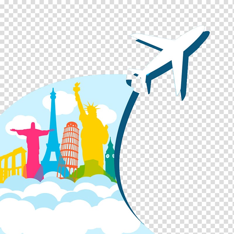 Airplane illustration, Air travel Airplane Flight, Creative.