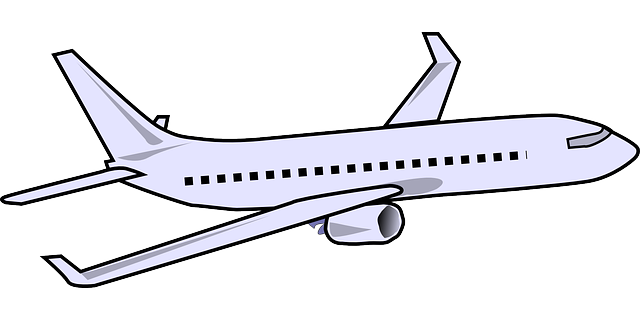 Airplane side view clipart.