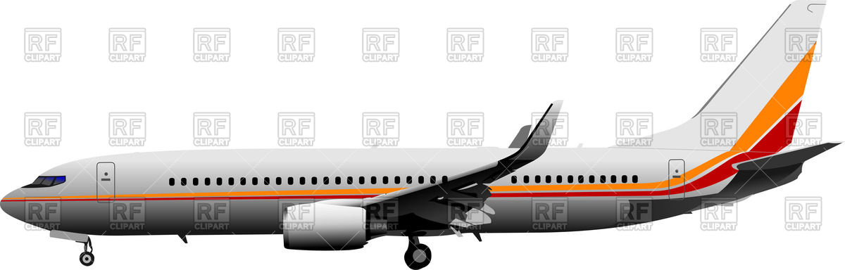 Airplane side view clipart.