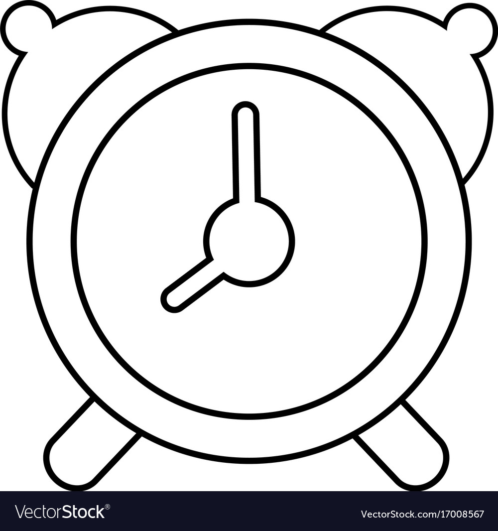 Alarm clock icon outline line style.