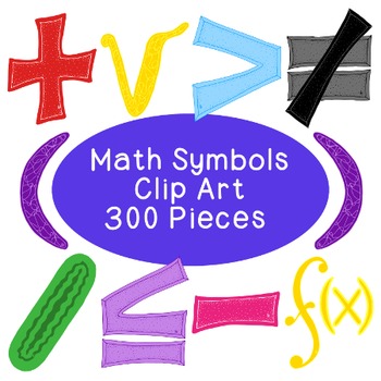 Math Algebra Clip Art Bundle Symbols PNG JPG Blackline Commercial or  Personal.