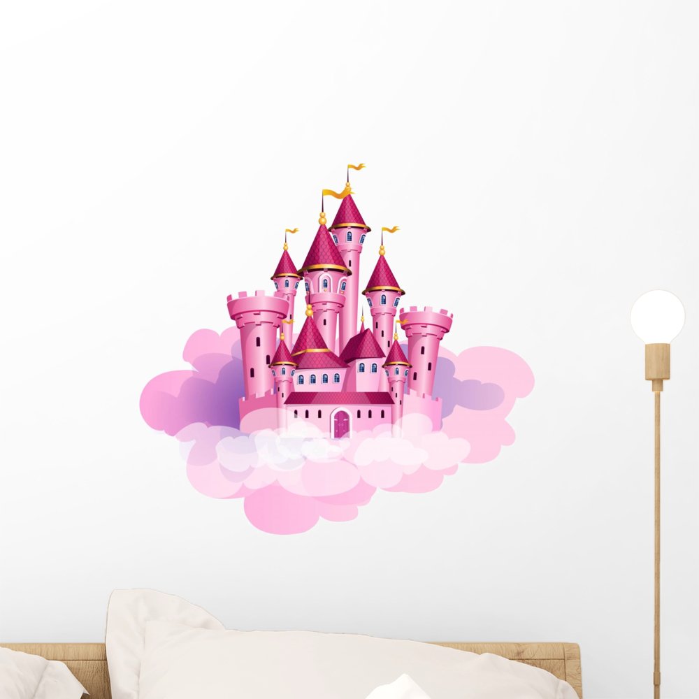 Wallmonkeys Pink Princess Castle Wall Decal Peel And.