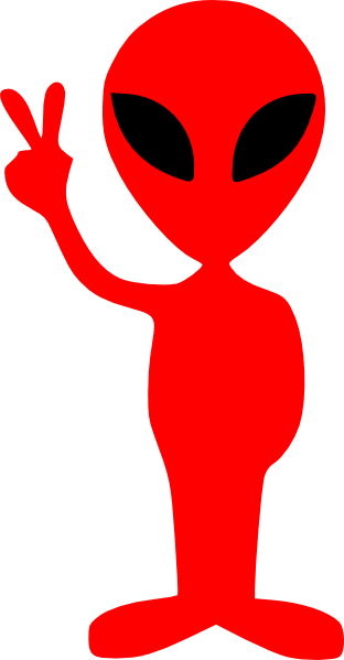 Red Alien Clipart.