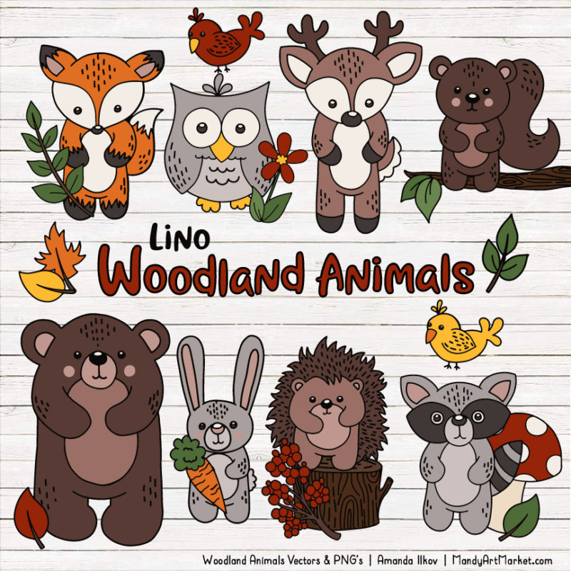 Free Woodland Animals Clipart & Vectors.