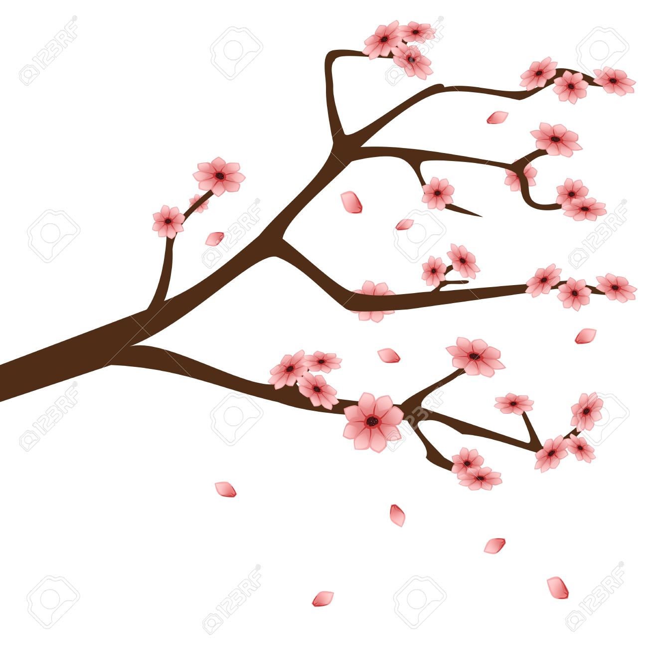 Almond Flower Clip Art.