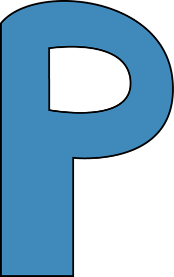 Blue Alphabet Letter P Clip Art.