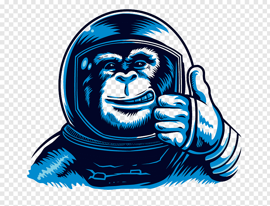 Monkey astronaut illustration, Chimpanzee Monkeys and apes.