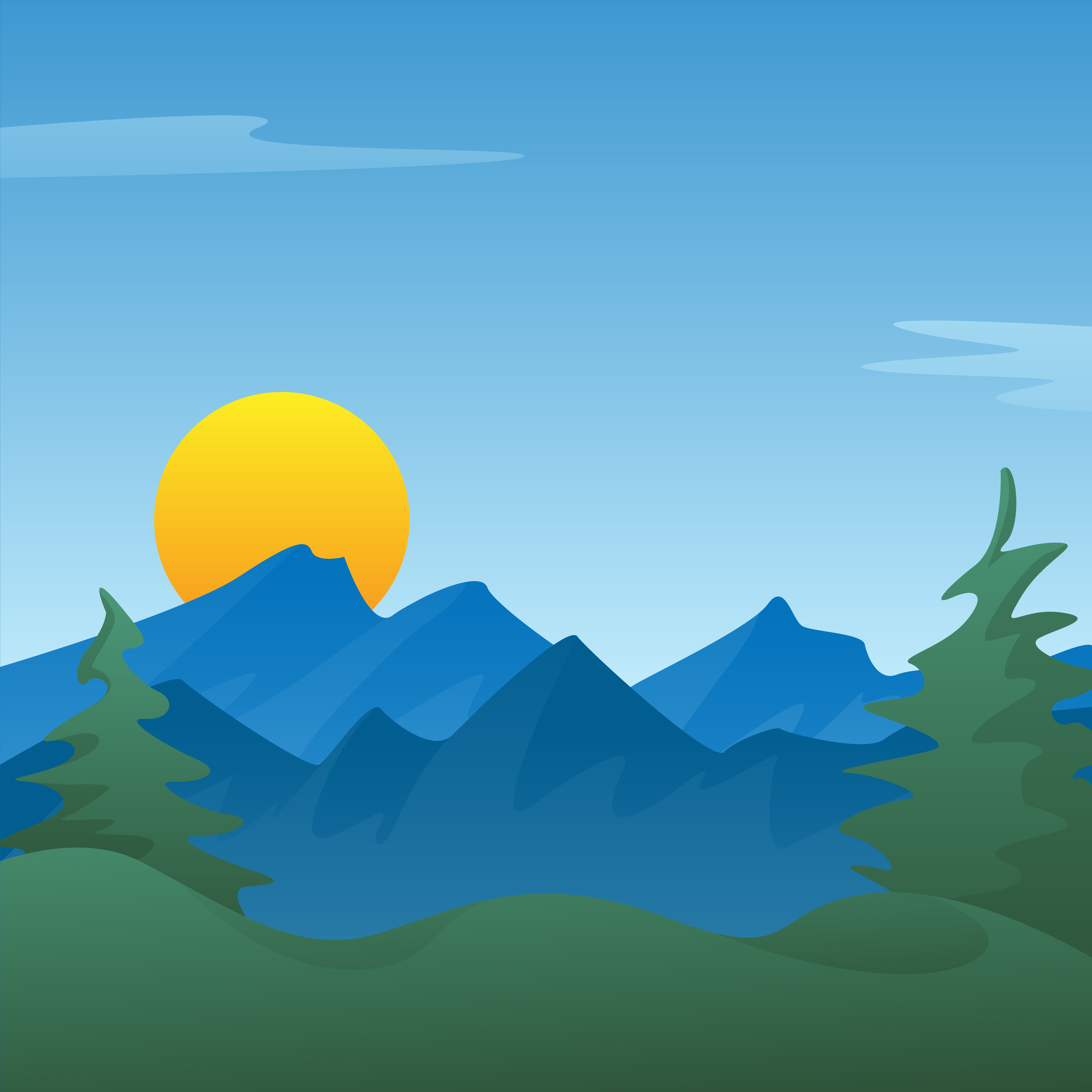 Blue Ridge Mountains Free Vector Art.